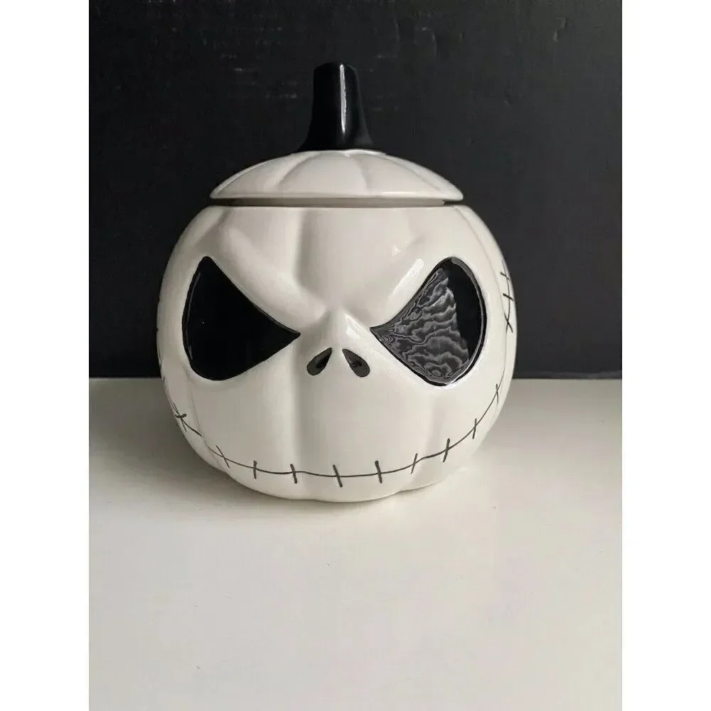Disney The Nightmare Before‎ Christmas Jack Skellington White Pumpkin Cookie Jar